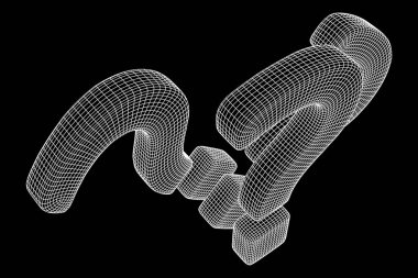 Soru işareti soyut kafes