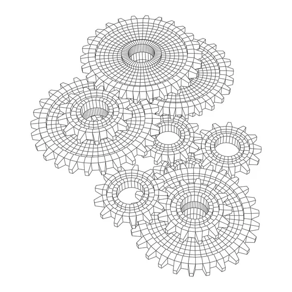Ingranaggi. Tecnologia meccanica concetto di macchina — Vettoriale Stock