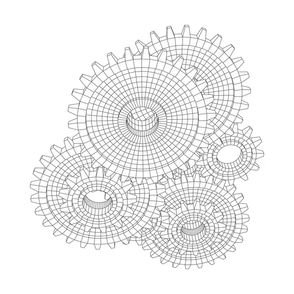 Ingranaggi. Tecnologia meccanica concetto di macchina — Vettoriale Stock