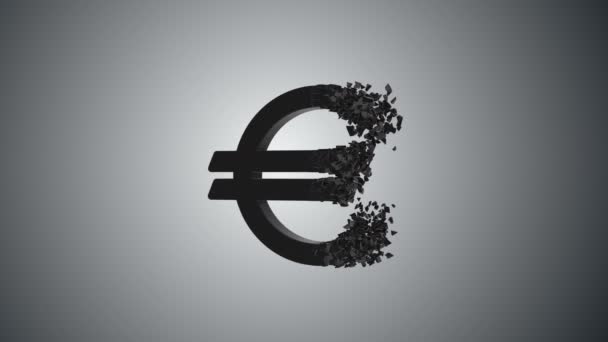 Перелом євро підписати 3d — стокове відео