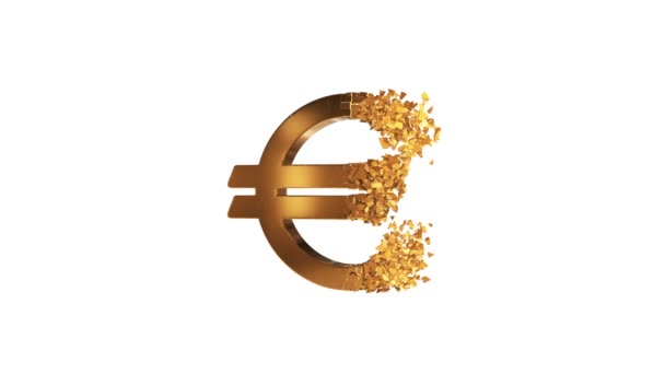 Fractured Euro sign 3d — Stock Video