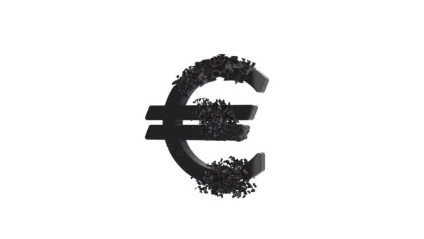 Fractured Euro logga 3d — Stockvideo