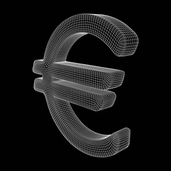 Euro sign abstract mesh — Stock Vector