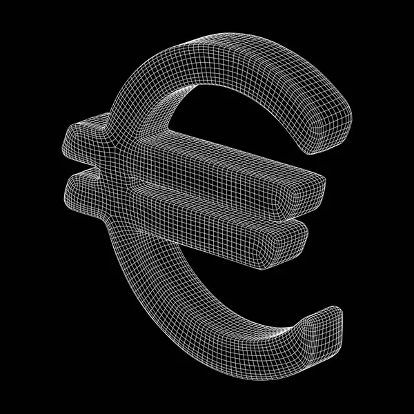 Malla abstracta Euro signo — Vector de stock