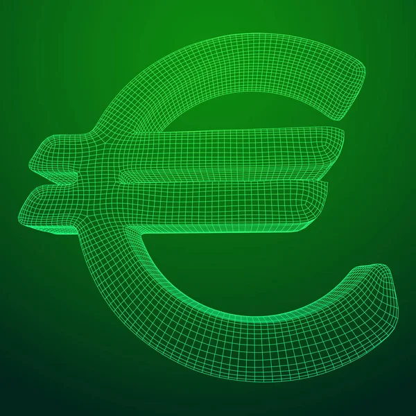 Malla abstracta Euro signo — Vector de stock