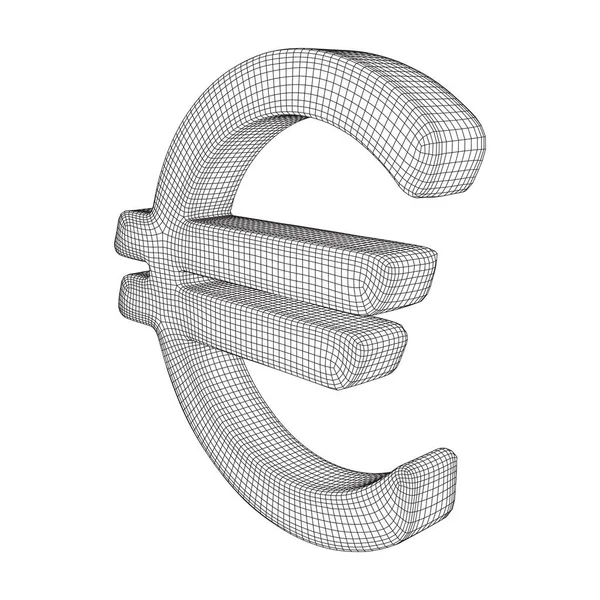 ユーロ通貨記号は、メッシュを抽象化します。 — ストックベクタ