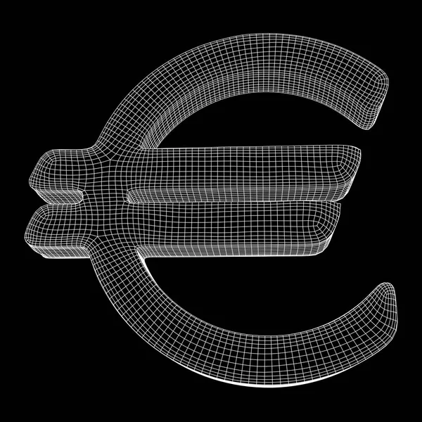 Malla abstracta Euro signo — Vector de stock