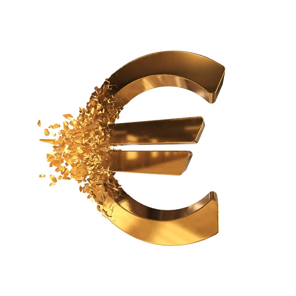 Перелом євро підписати 3d — стокове фото