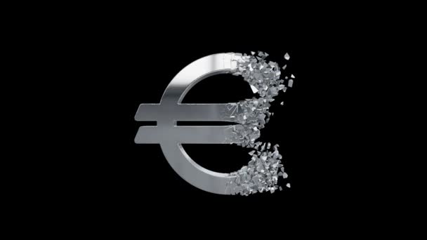 Перелом євро підписати 3d — стокове відео