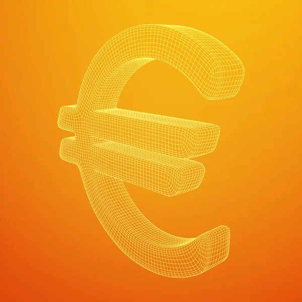 Siatka streszczenie znak Euro — Wektor stockowy