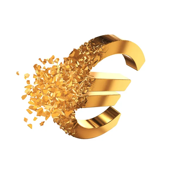 Перелом євро підписати 3d — стокове фото