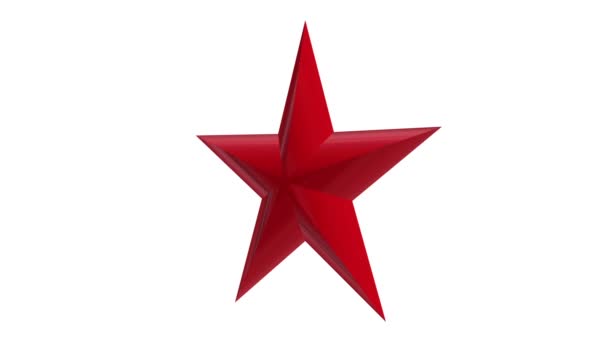 Röd 3d-star rotera — Stockvideo