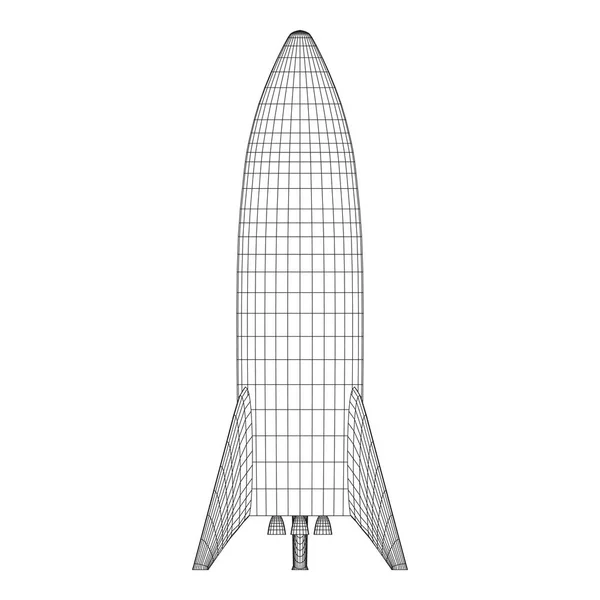 Rocket moderno pronto al lancio — Vettoriale Stock