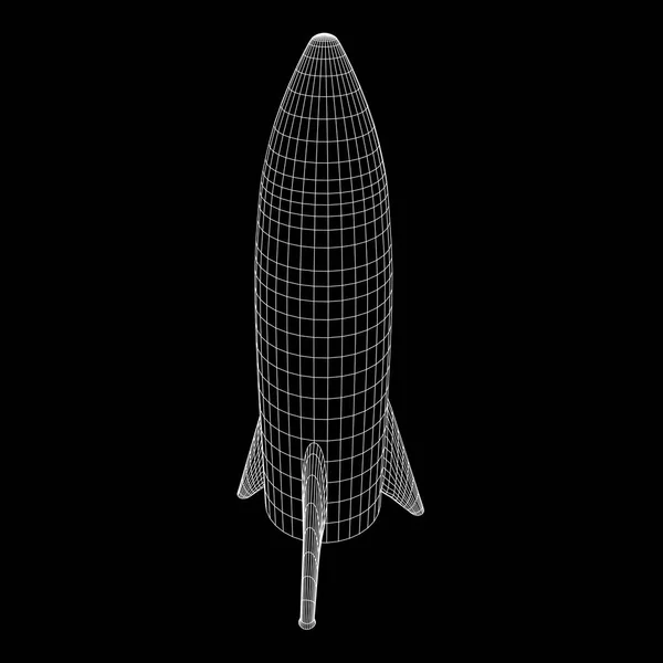 Cohete moderno listo para lanzar — Vector de stock