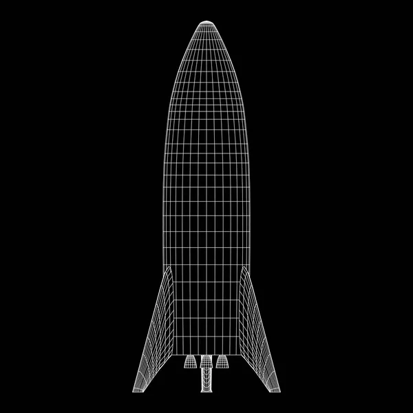 Fusée moderne prête à être lancée — Image vectorielle