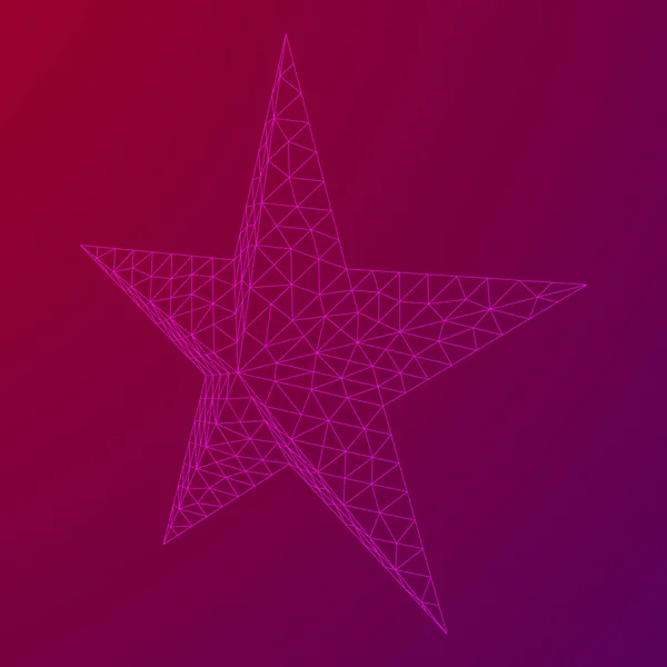 5 先の尖った星ワイヤ フレーム — ストックベクタ