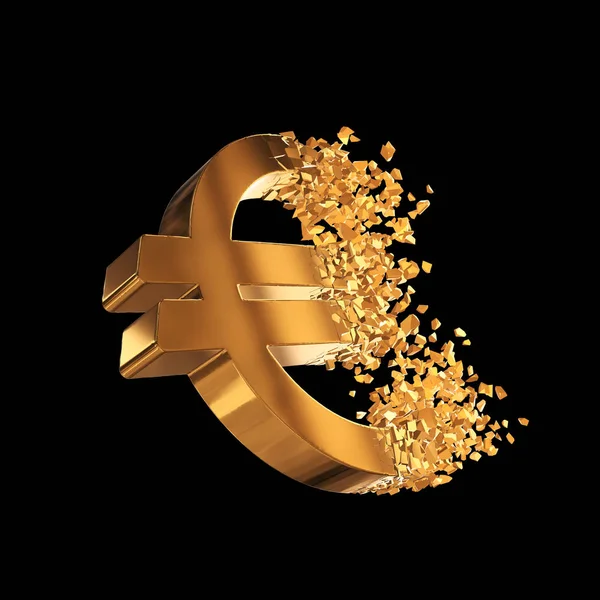 Fractured Euro sign 3d