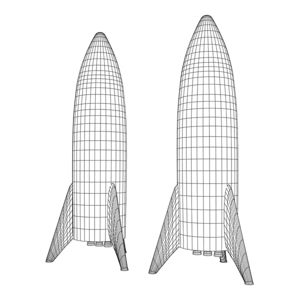 Современная ракета готова к запуску — стоковый вектор