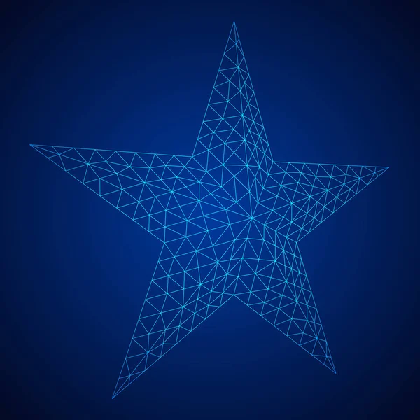 Femuddig stjärna wireframe — Stock vektor