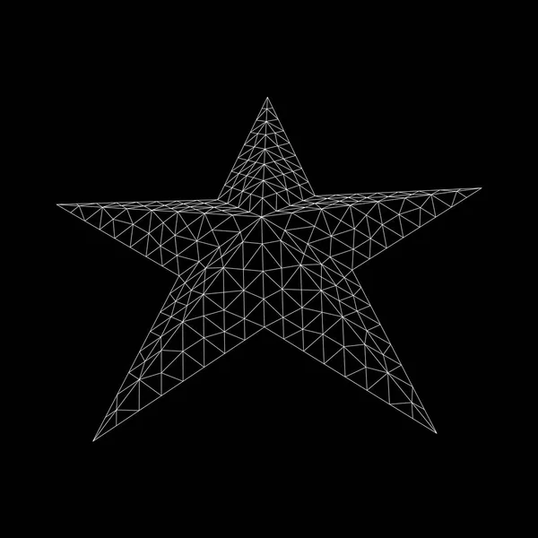 Five-pointed star wireframe — Stock Vector