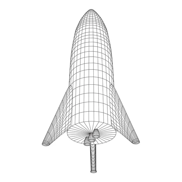 Fusée moderne prête à être lancée — Image vectorielle