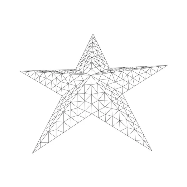 Five-pointed star wireframe — Stock Vector