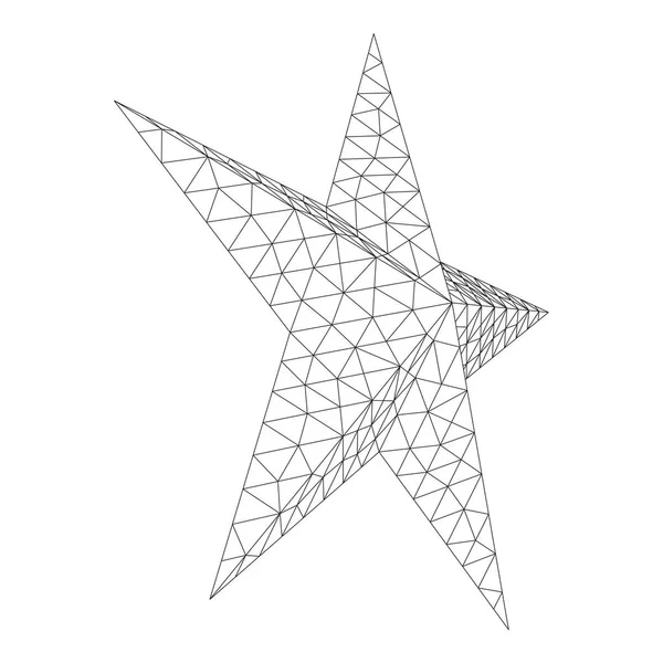 Pět poukázala hvězda drátový — Stockový vektor