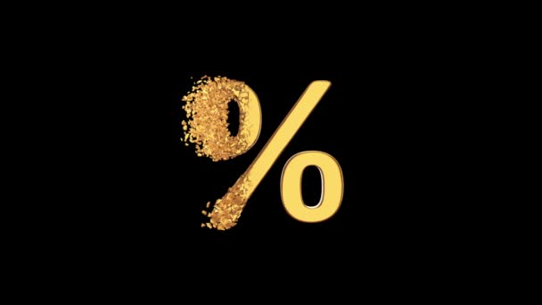 Signe de remise en pourcentage fracturé 3d 