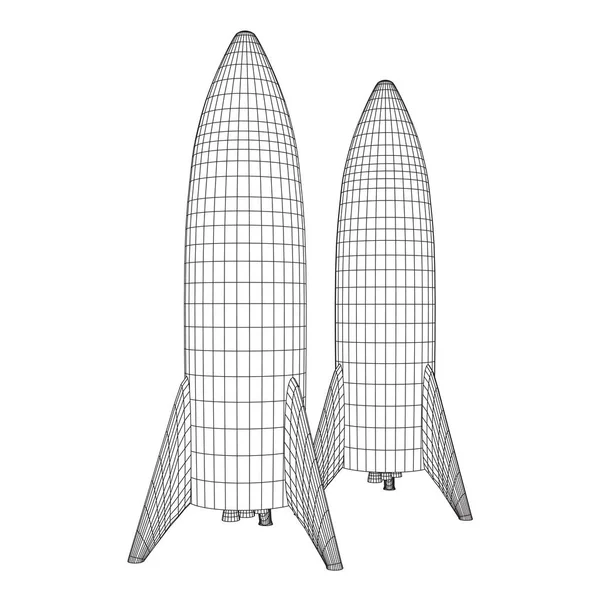 Moderní rakety připraveno k zahájení — Stockový vektor