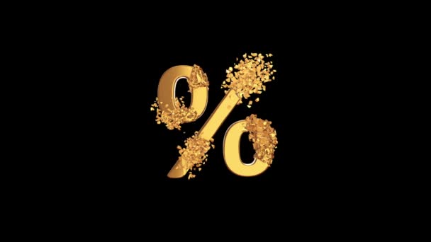 Signe de remise en pourcentage fracturé 3d 