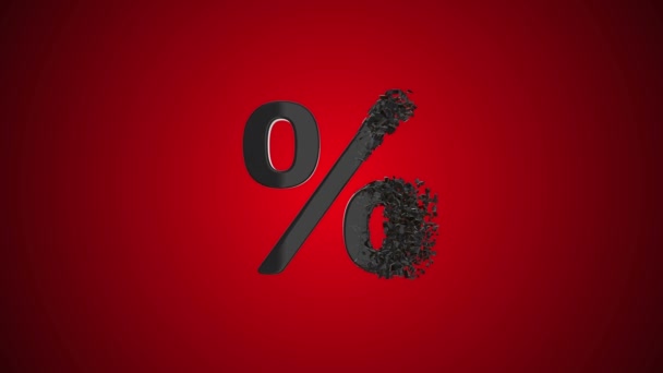 Fractured procent rabatt logga 3d — Stockvideo
