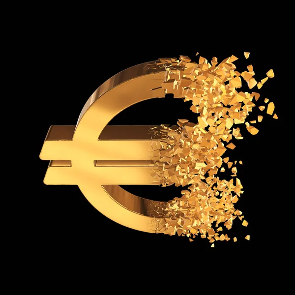 Fractured Euro sign 3d