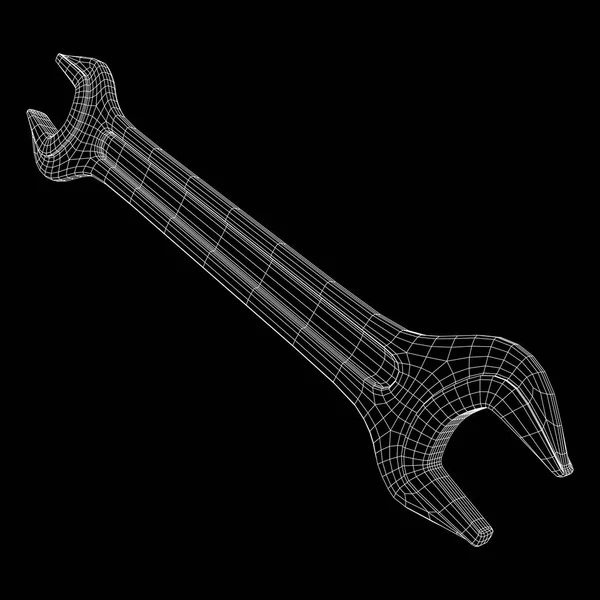 Llave. Herramienta de reparación Spanner . — Vector de stock