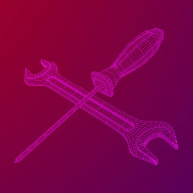 İngiliz anahtarı ve tornavida. Somun anahtarı onarım aracı.