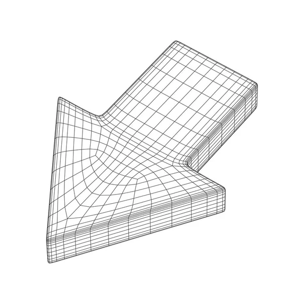 Drátový model arrow nízké poly — Stockový vektor