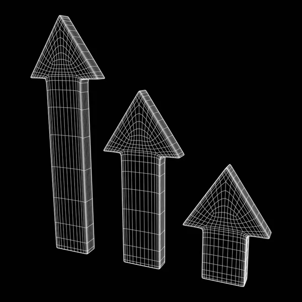 Χαμηλή poly wireframe βέλος — Διανυσματικό Αρχείο