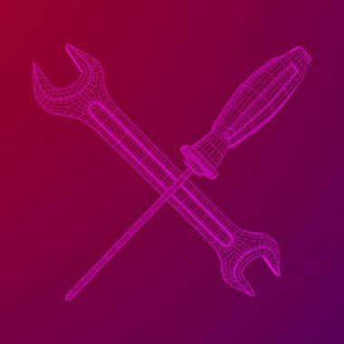 İngiliz anahtarı ve tornavida. Somun anahtarı onarım aracı.