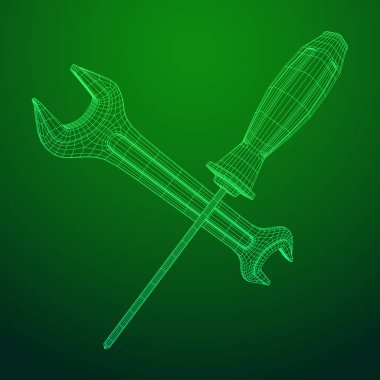 İngiliz anahtarı ve tornavida. Somun anahtarı onarım aracı.