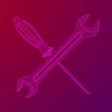 İngiliz anahtarı ve tornavida. Somun anahtarı onarım aracı.