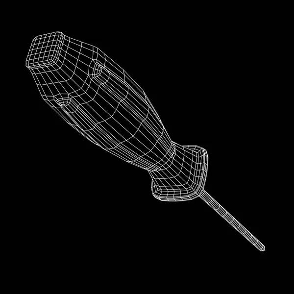 Crosshead destornillador wireframe vector — Archivo Imágenes Vectoriales