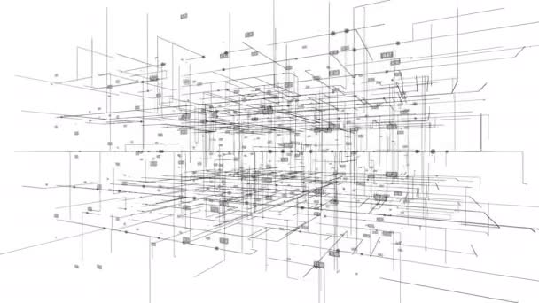 Big data visualization. HUD grid corners motion background — Stock Video