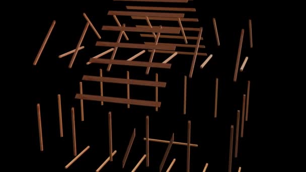 木製フレームの家 — ストック動画