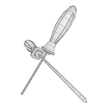 Crosshead tornavida tel kafes vektör