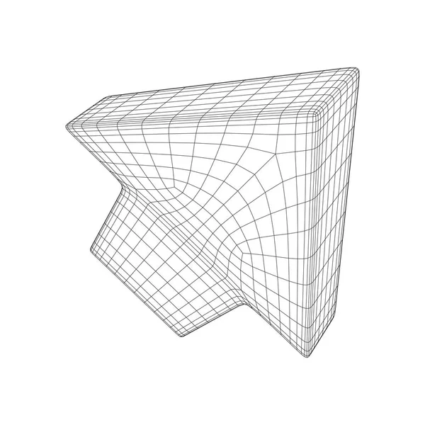 Drátový model arrow nízké poly — Stockový vektor