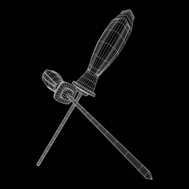 Crosshead tornavida tel kafes vektör