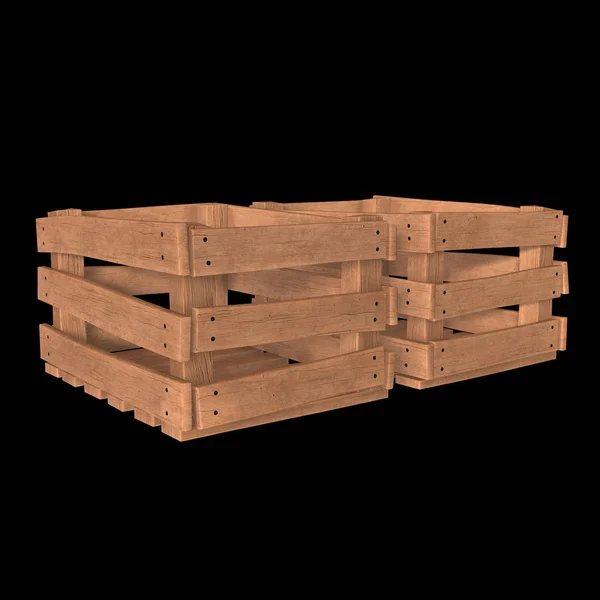 Дерев'яна коробка для транспортування і зберігання — стокове фото