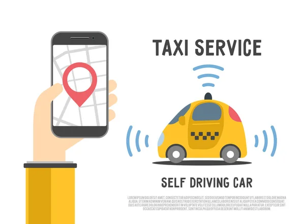 Auto-conducción de taxi vector de servicio — Archivo Imágenes Vectoriales