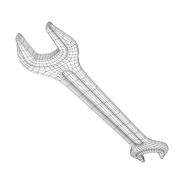 Llave. Herramienta de reparación Spanner . — Vector de stock