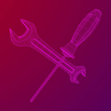 İngiliz anahtarı ve tornavida. Somun anahtarı onarım aracı.