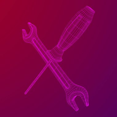 İngiliz anahtarı ve tornavida. Somun anahtarı onarım aracı.